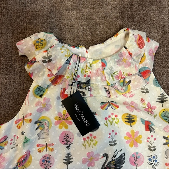 NWT Sleeveless Blouse by Sara Campbell • Ruffle Neck Blouse - Picture 2 of 5